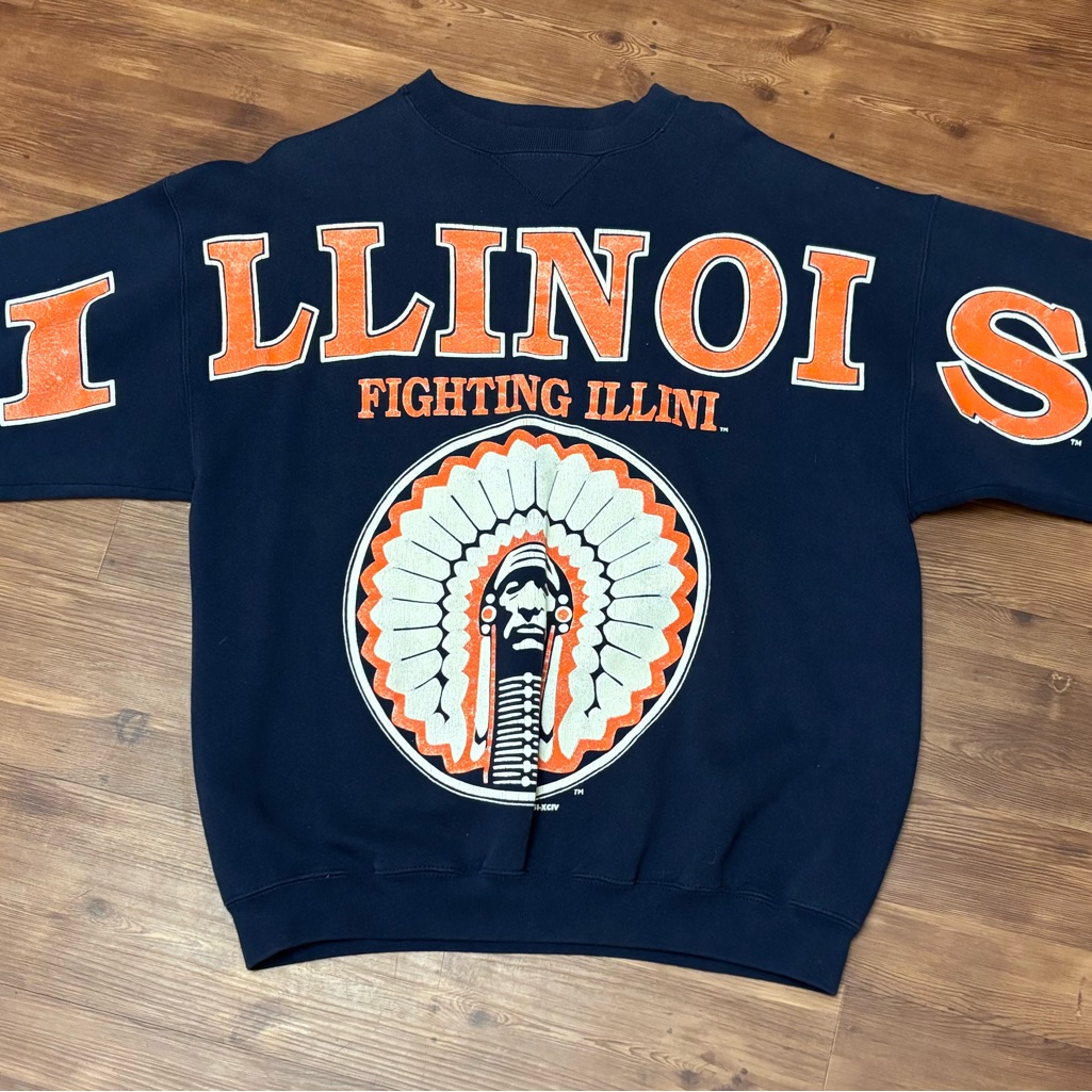 Rare Illinois Fighting Illini Navy Sweater